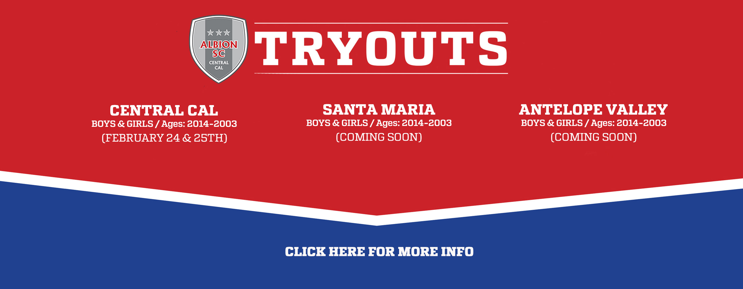 ALBION SC Central Cal TRYOUTS